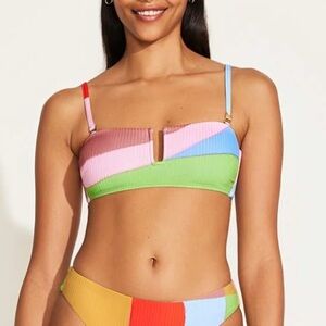 NWT VITAMIN A - Ursula bandeau multicolor bikini top. Large